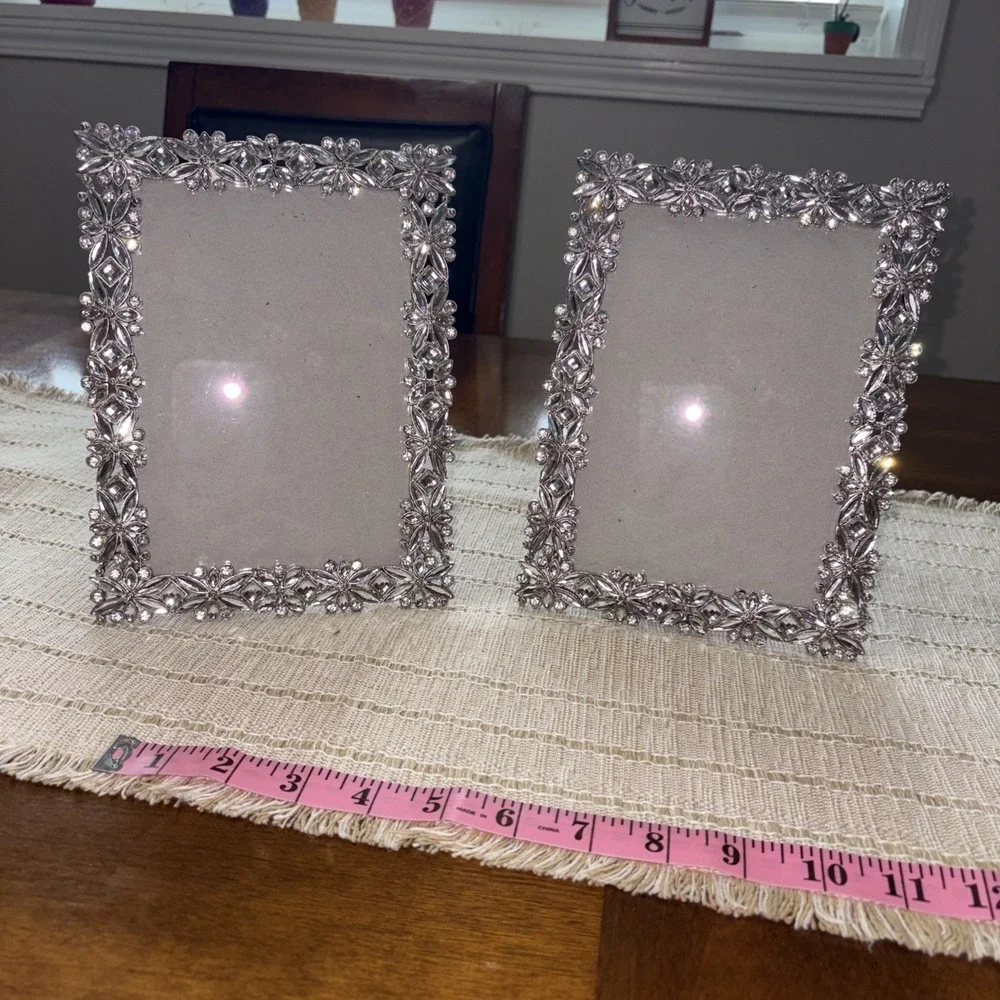 nicole miller Set Of Two Rhinestone 5 x 7 Picture Frames